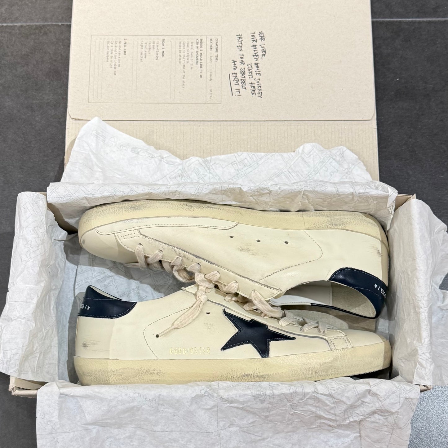 Golden Goose Super-Star - Beige Night Blue