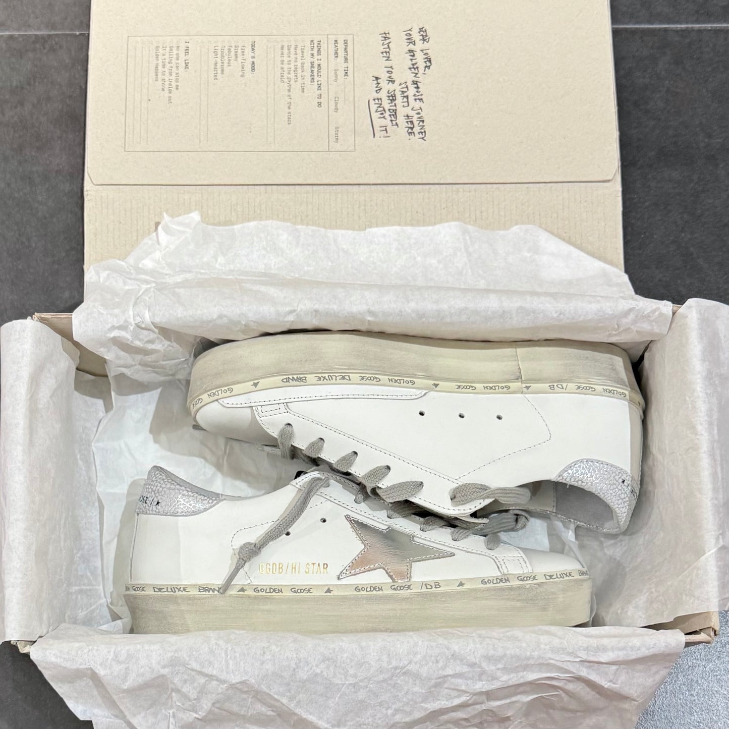 Golden Goose Hi Star - White & Silver