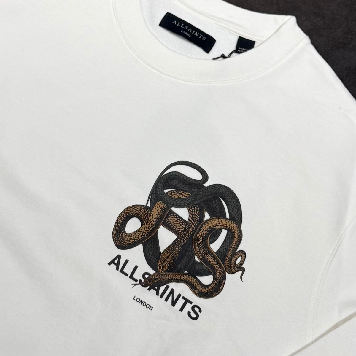 AllSaints Reticulate Crewneck - Chalk White