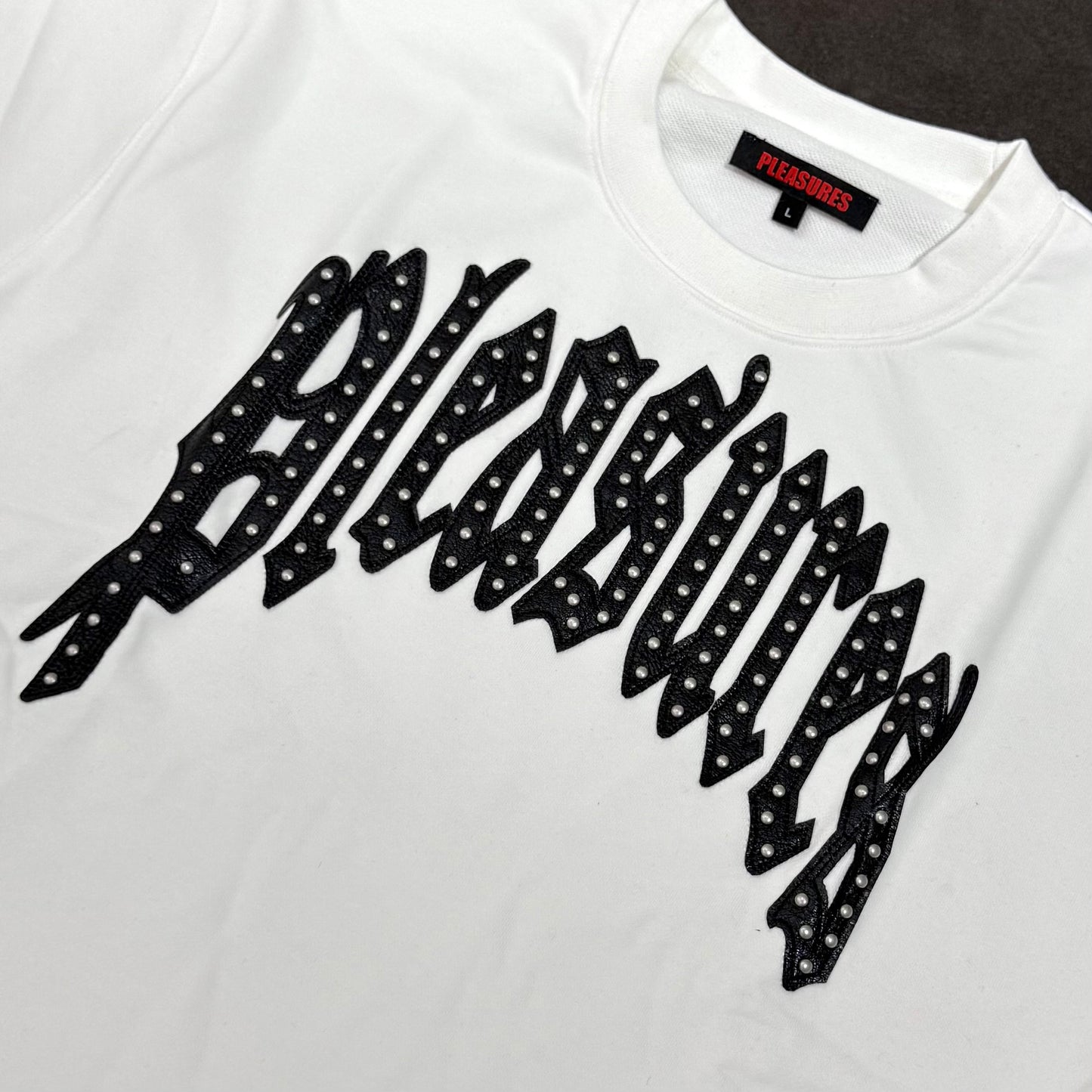 Pleasures Twitch Studded Crewneck Tee - White