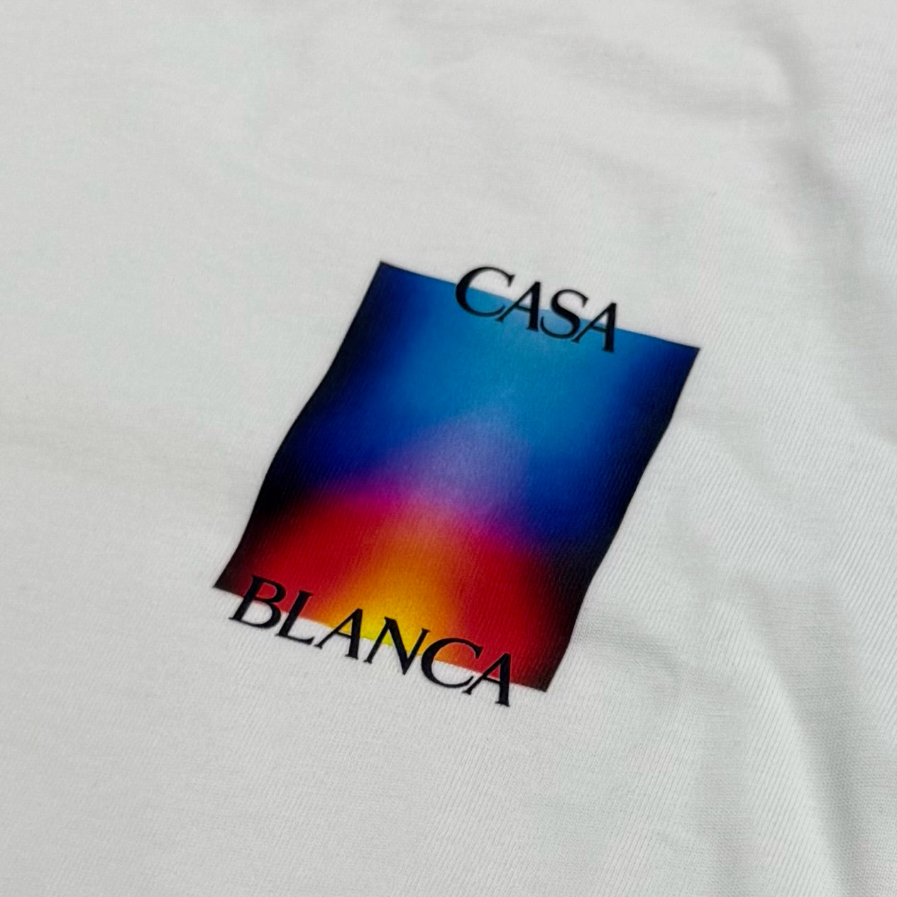 Casablanca Degradado Stacked Logo Tee - White
