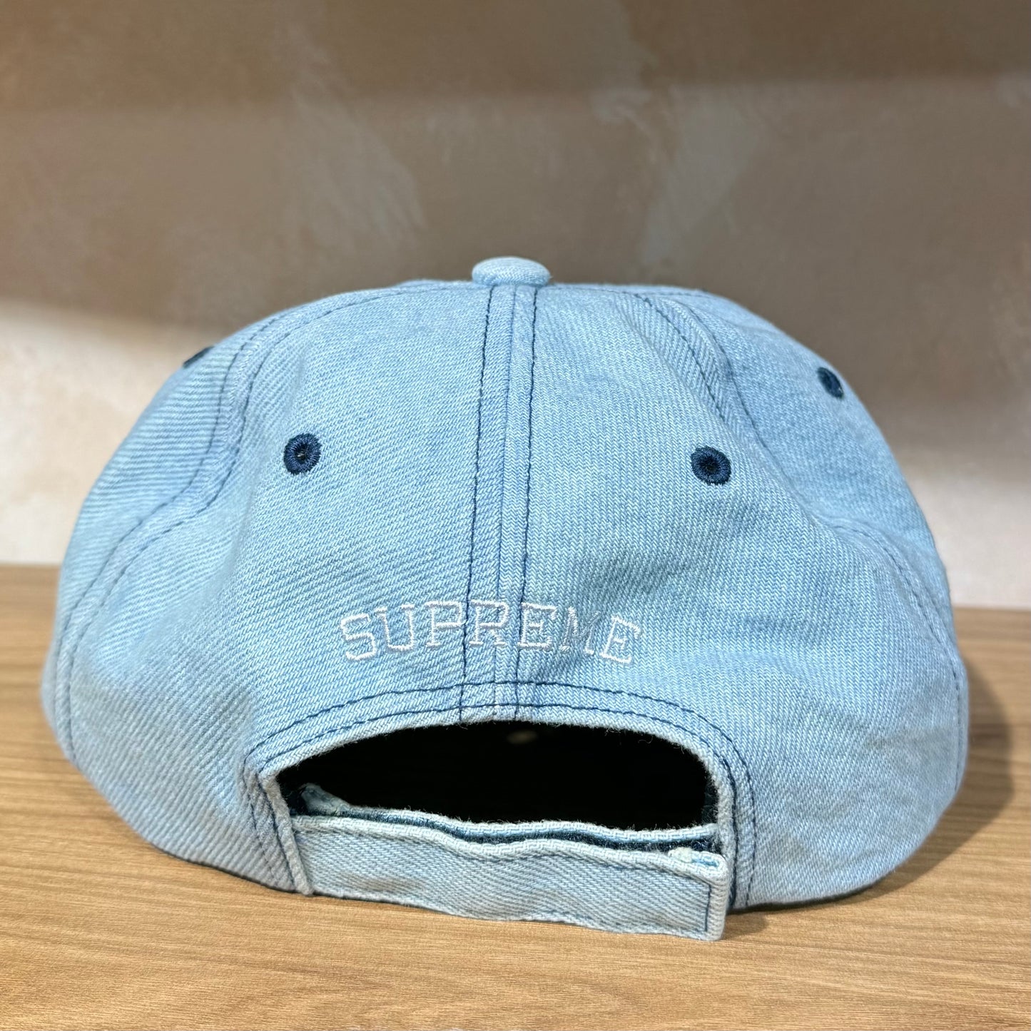Supreme Embroidered Money Logo 6-Panel - Denim