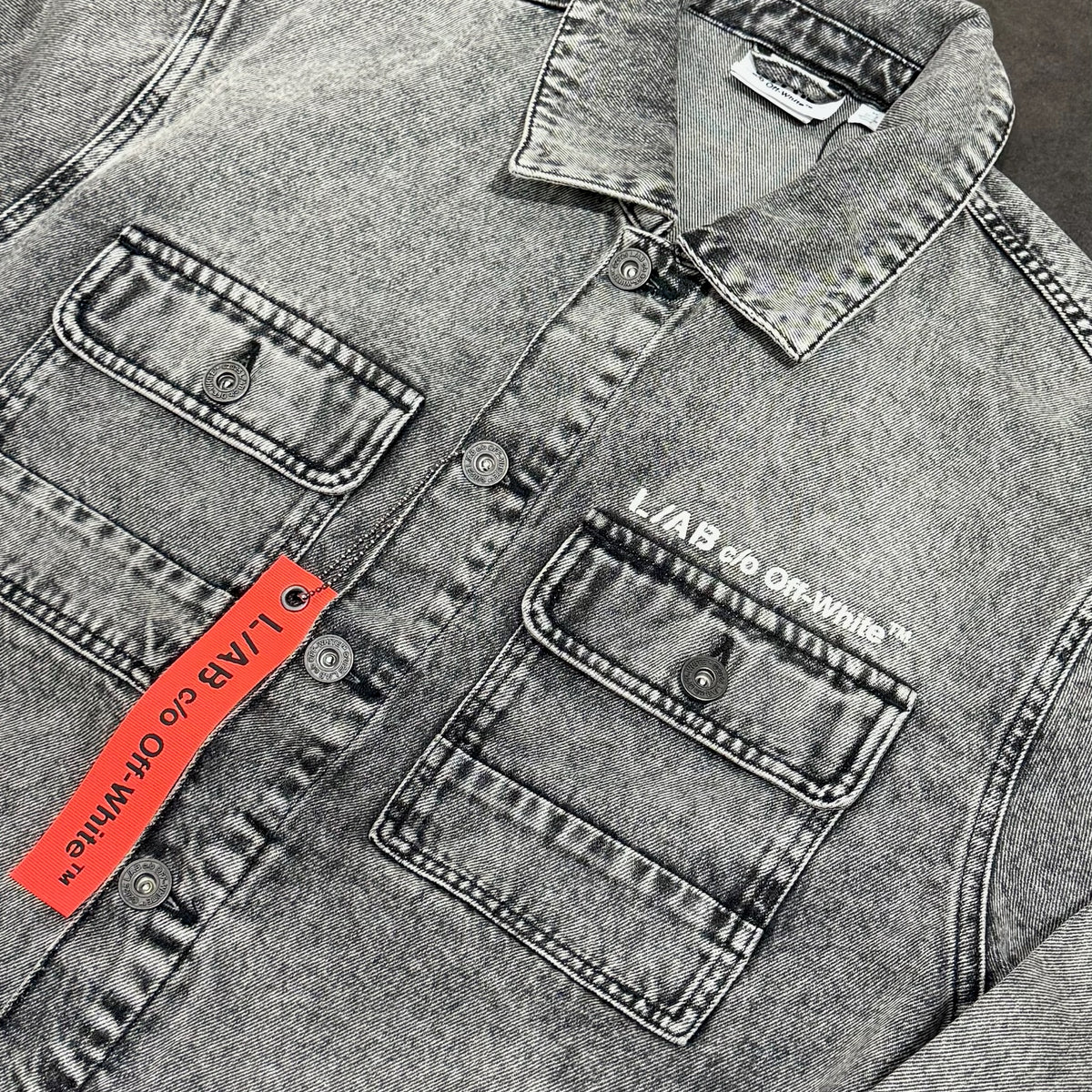Off-White L/AB Trucker Denim Jacket - Grey