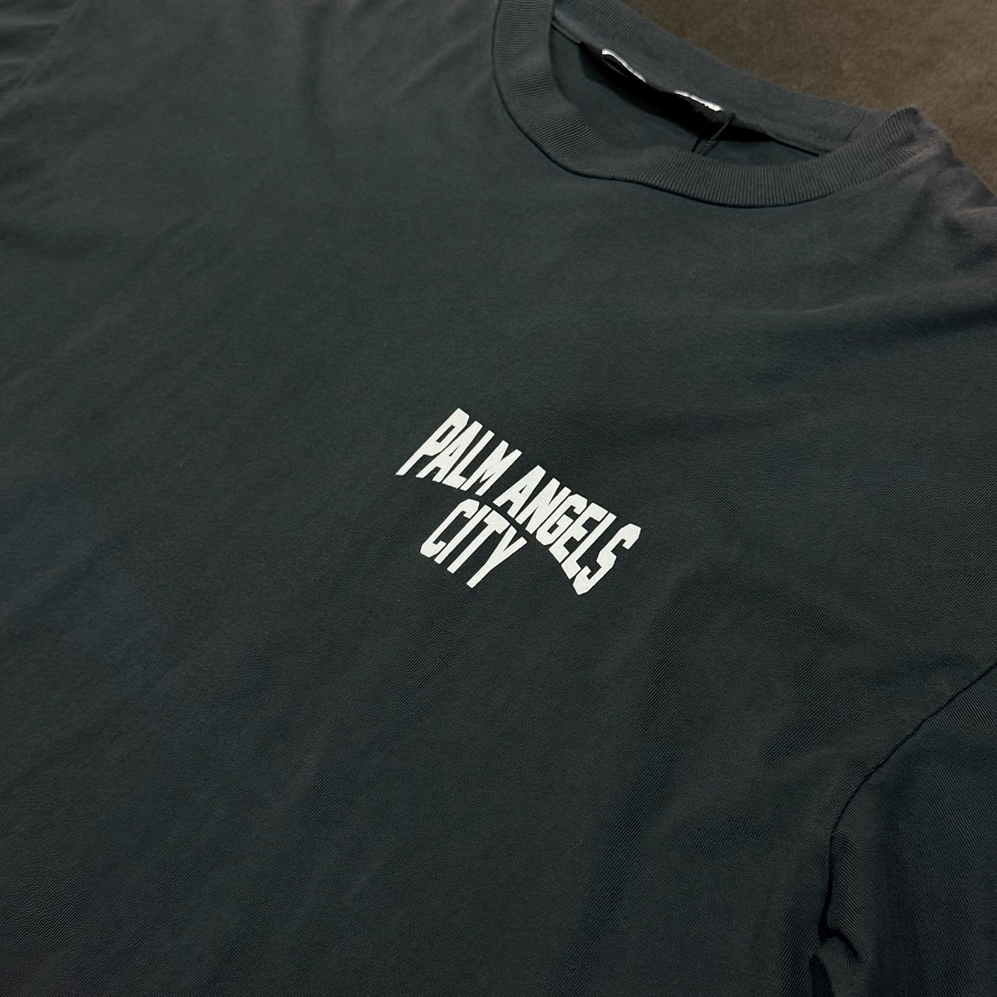 Palm Angels City Washed Effect Tee - Dark Grey