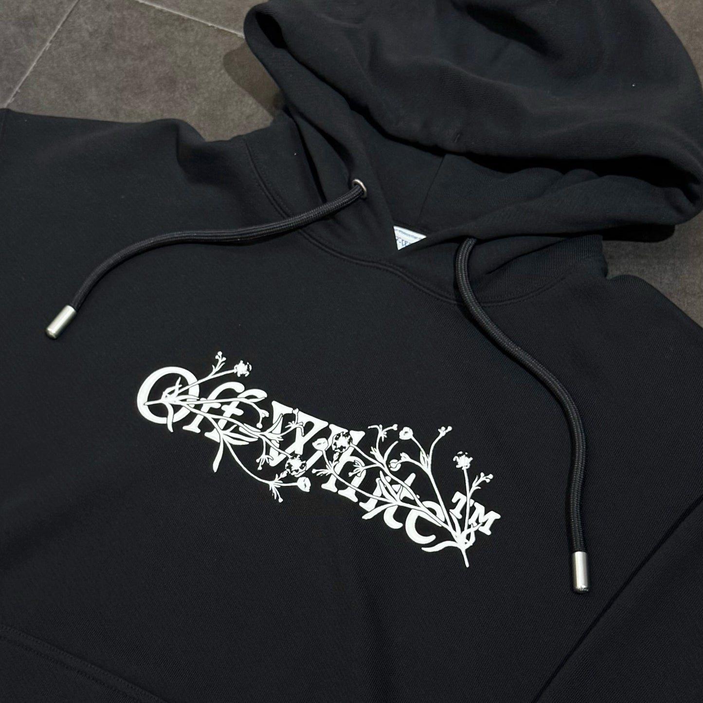 Off White Bookish Flower Skate Hoodie - Black