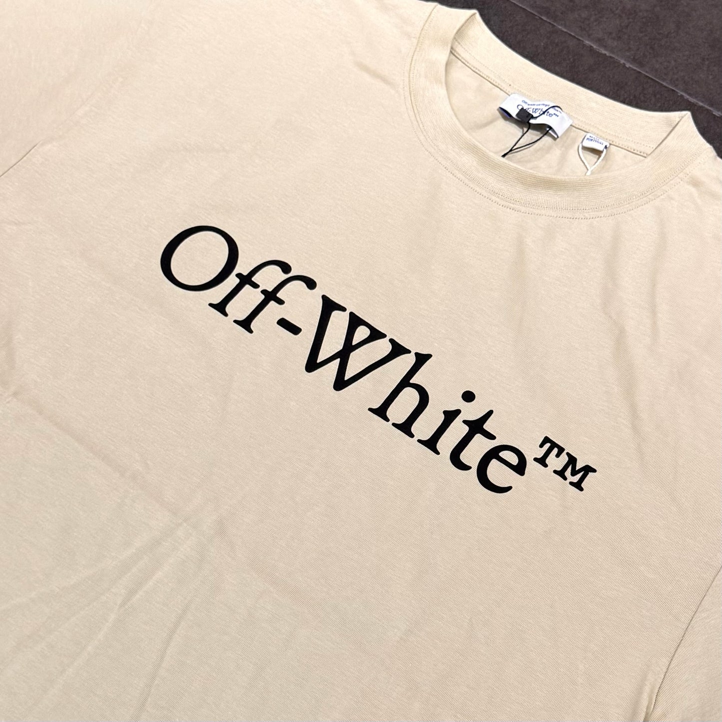 Off White Big Bookish Skate Tee - Beige