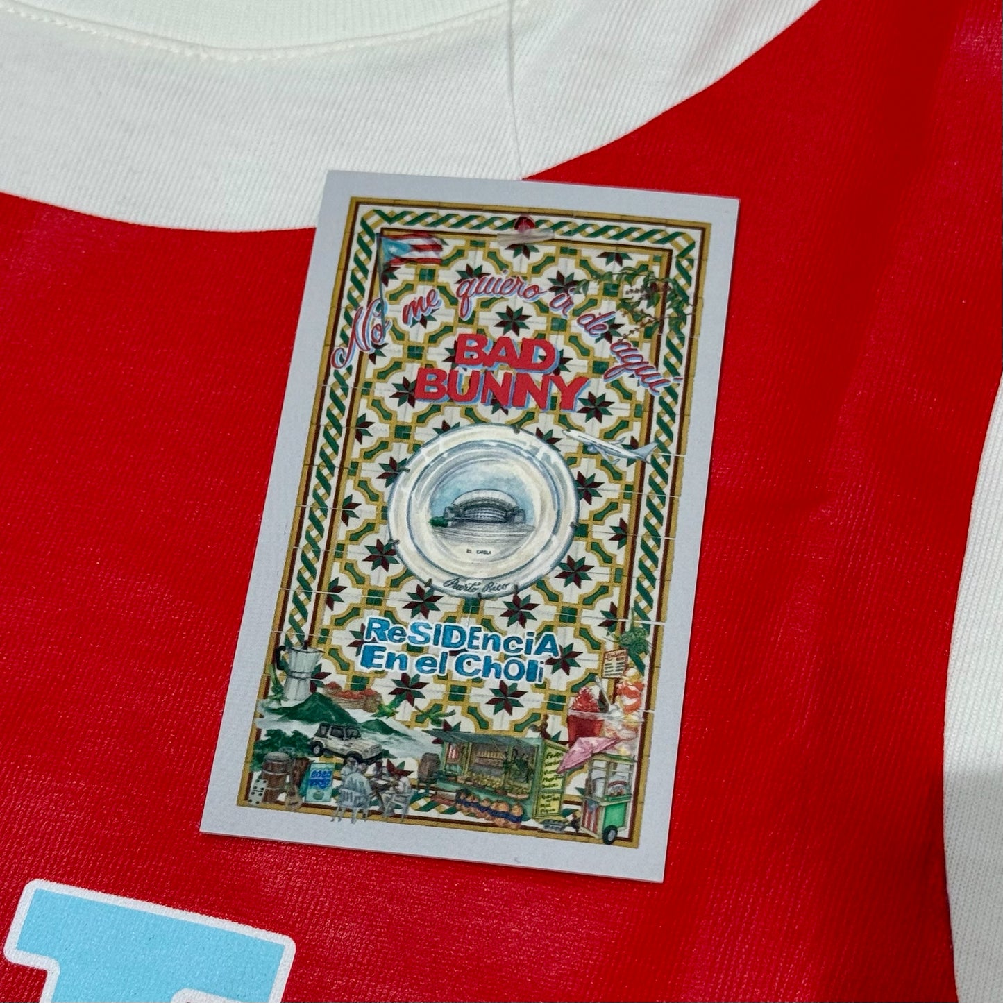 Bad Bunny Merch Puerto Rico Jersey Tee - Cream