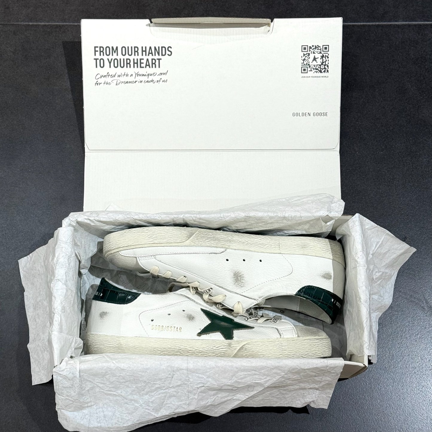 Golden Goose Super-Star - White & Green