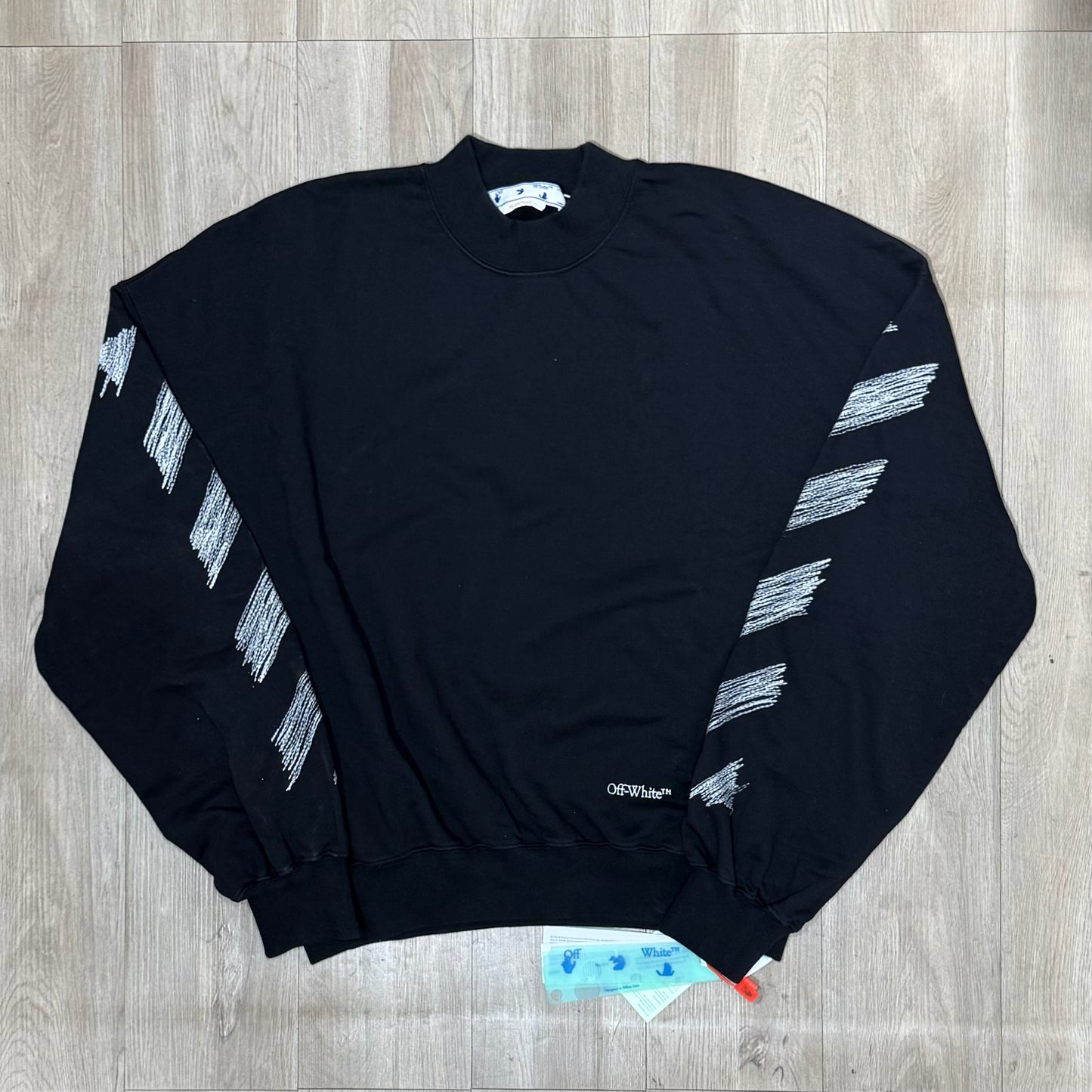 Off White Scribble Diag Boxy Crewneck - Black