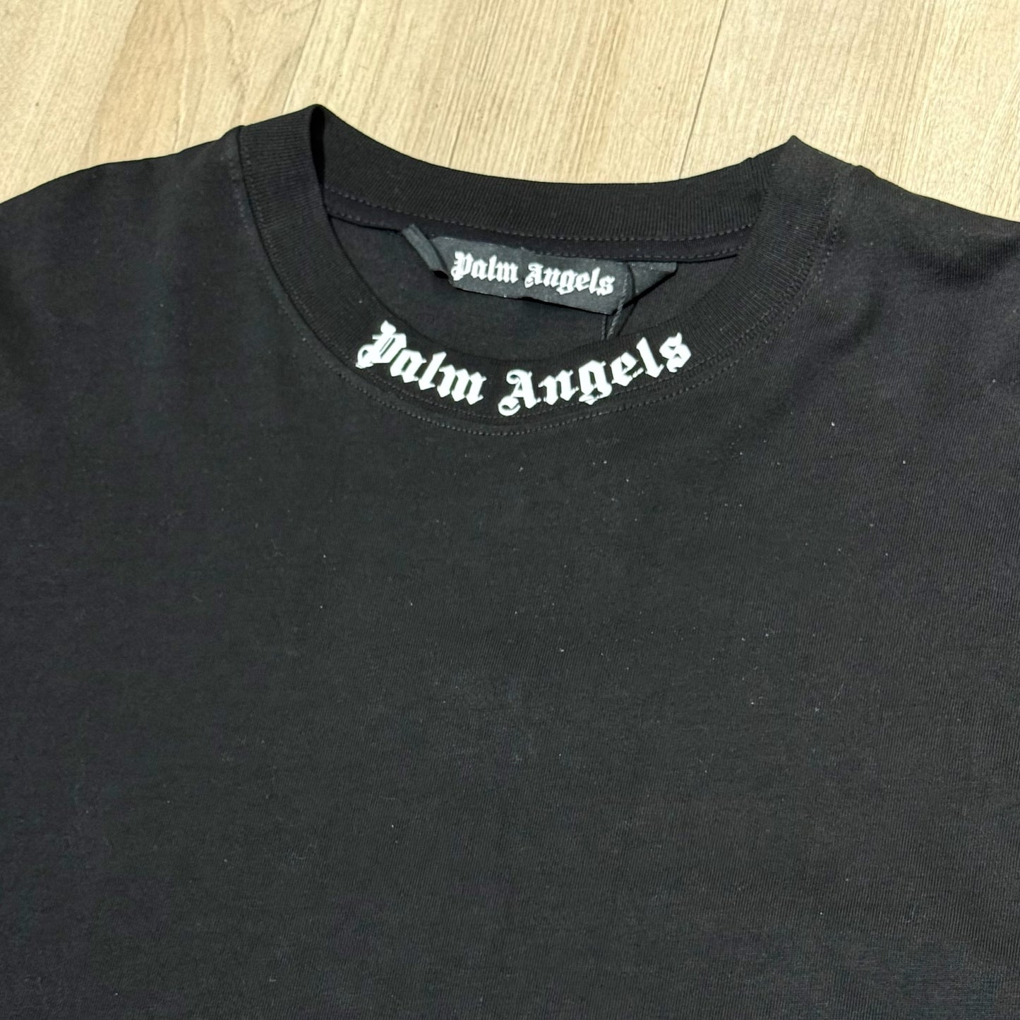 Palm Angels Logo Print Cotton Tee - Black