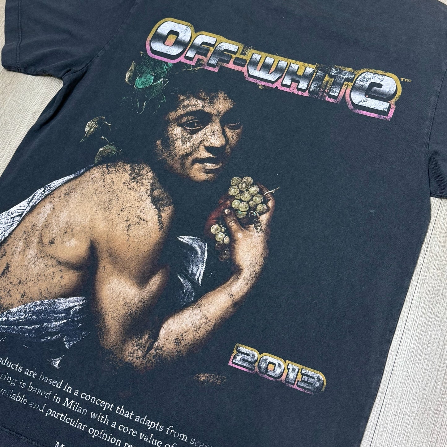 Off White Logo Print Tee - Charcoal