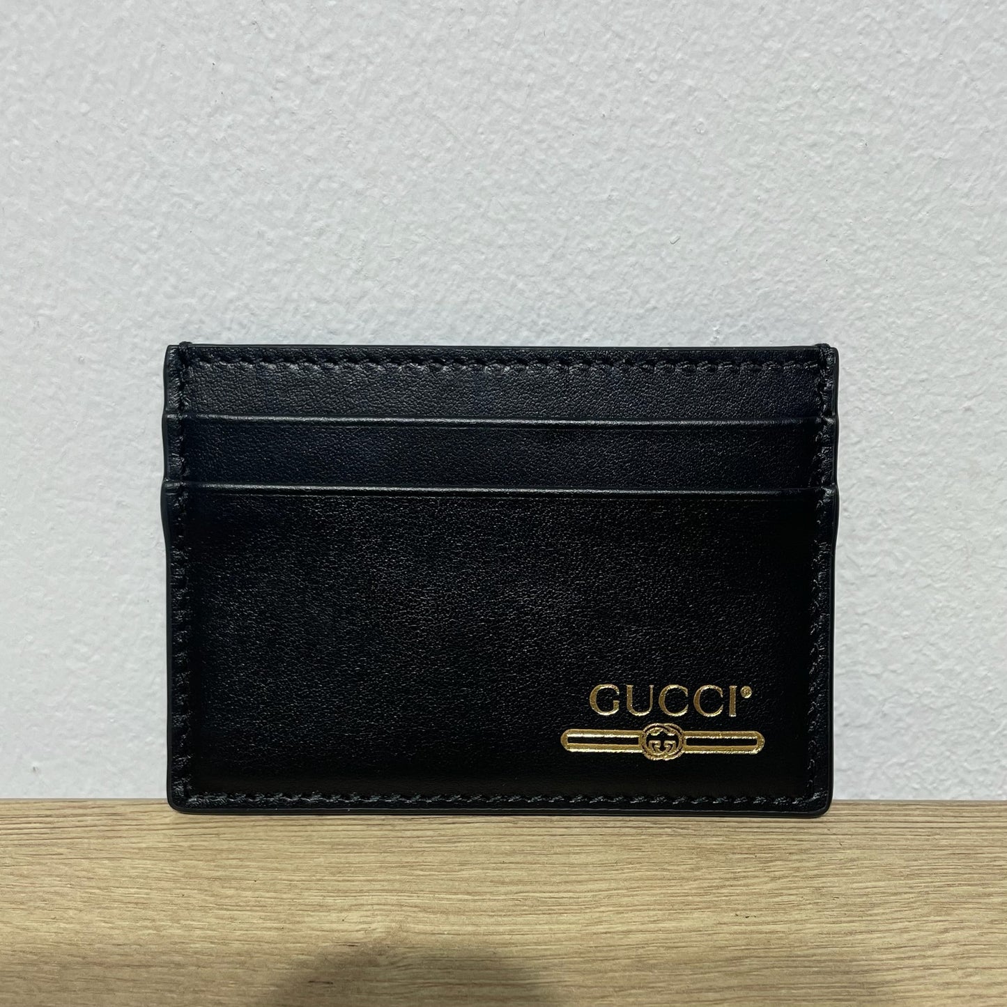 Gucci Logo Leather Card Case - Black