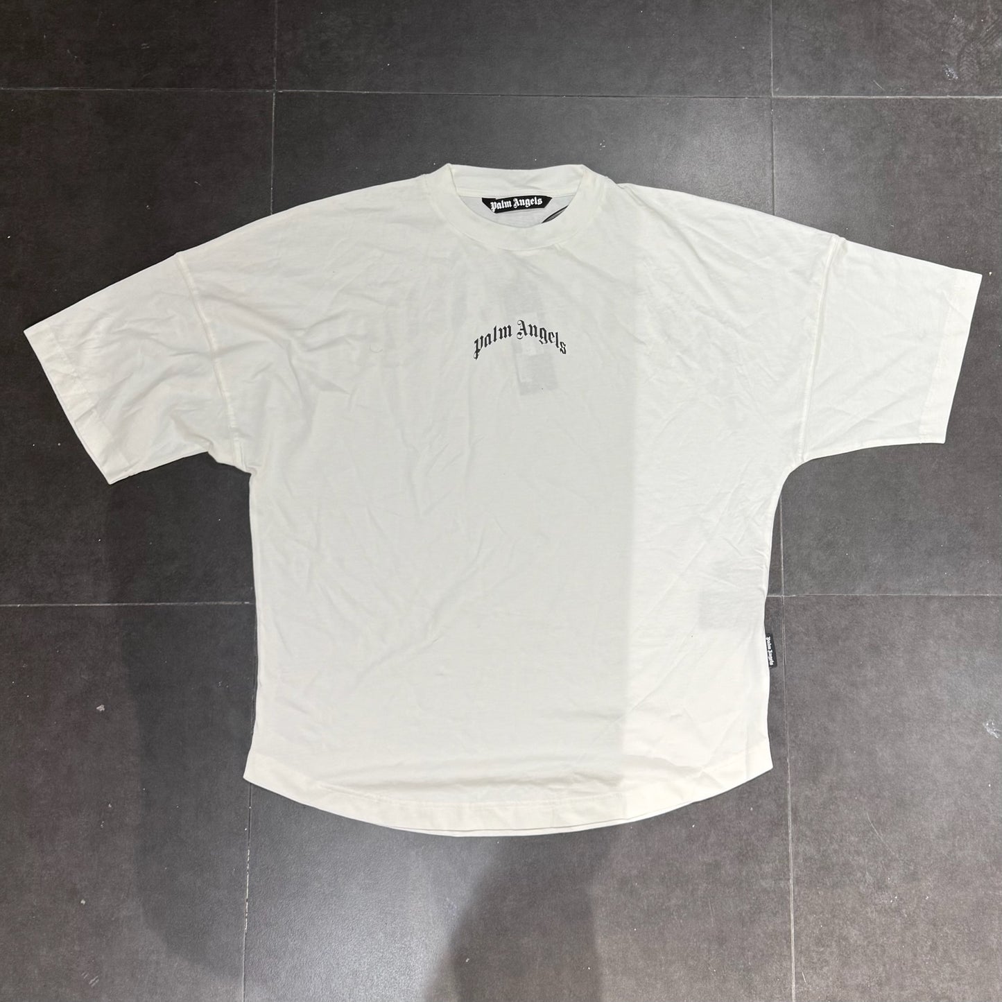 Palm Angels Back Curved Logo Tee - White