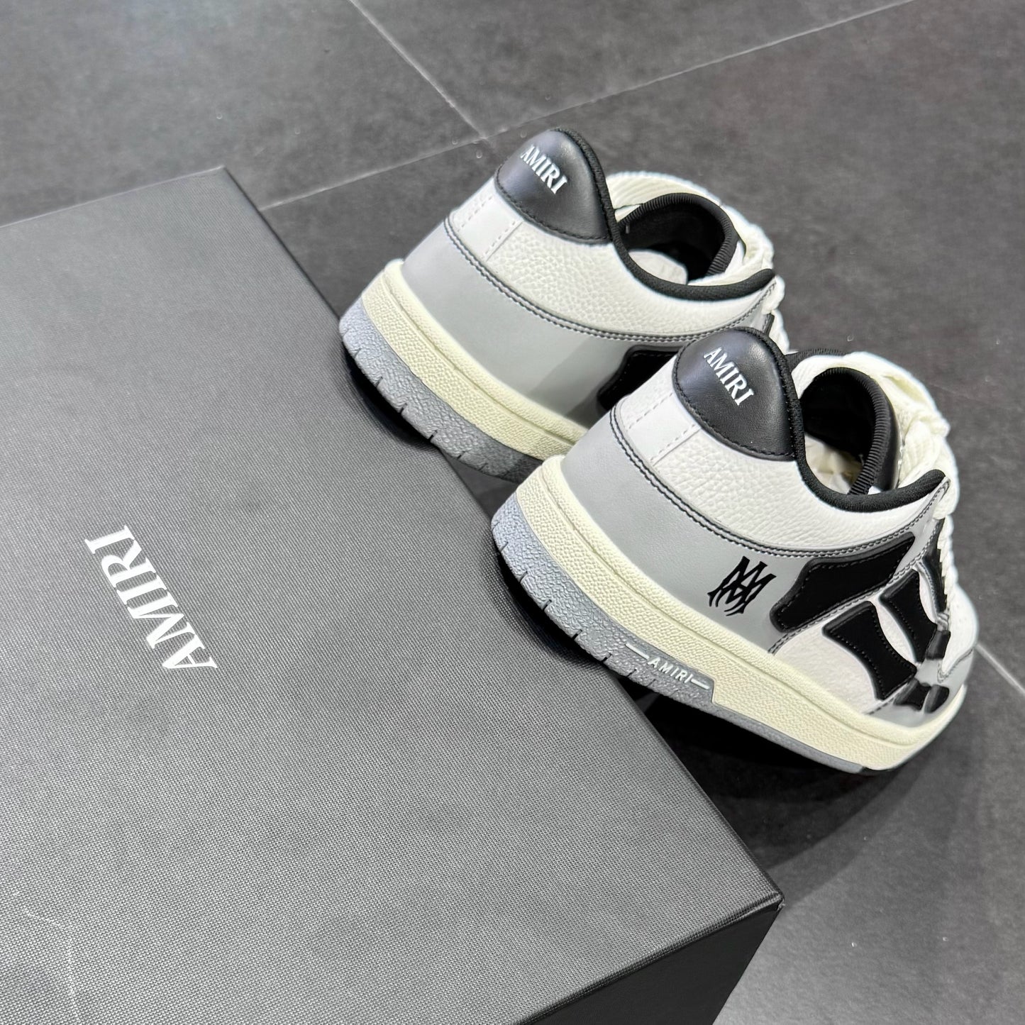 Amiri Skel Top Low - Black & White Varsity