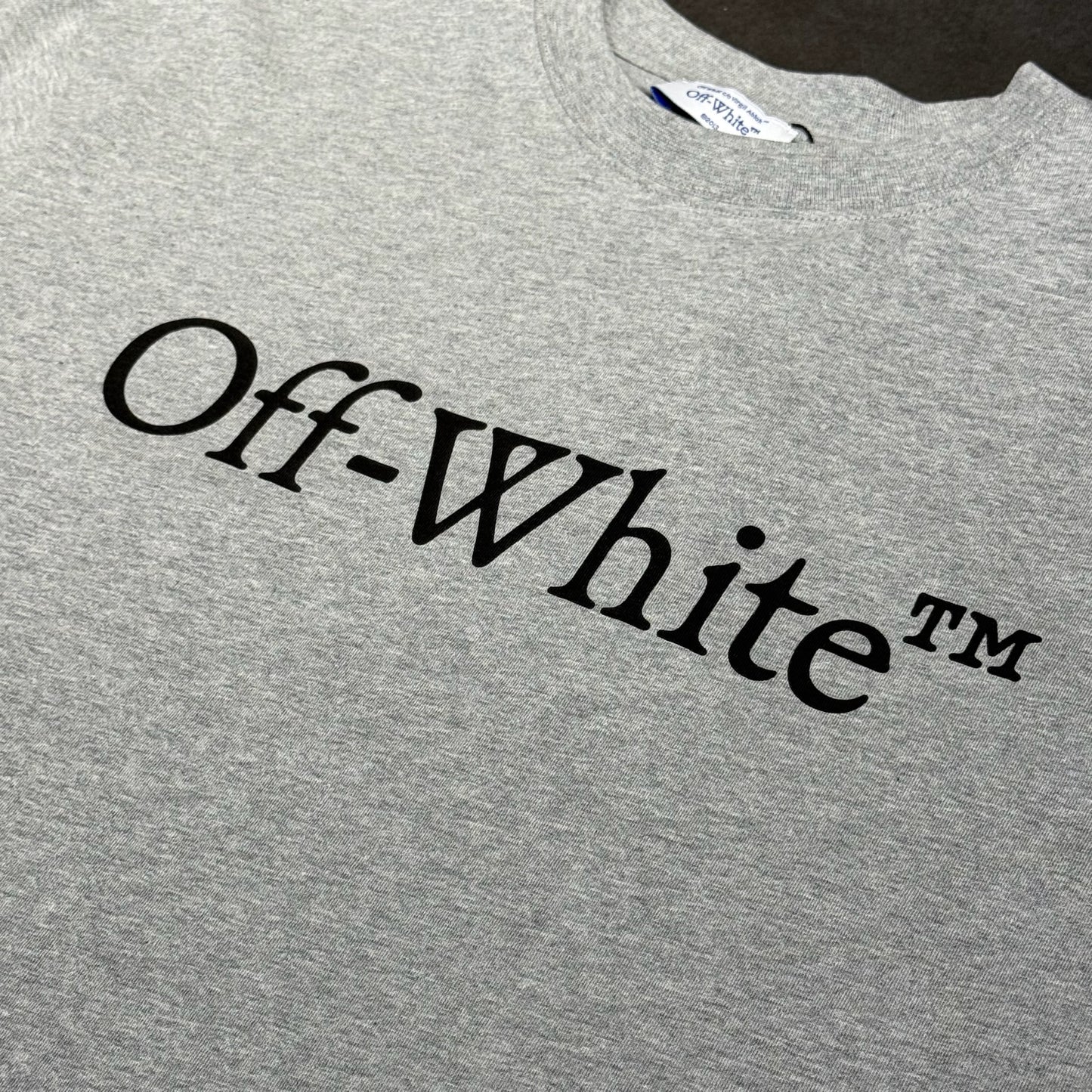 Off White Big Bookish Skate Tee - Grey & Black