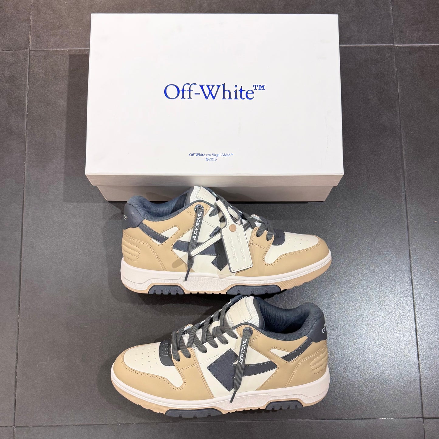 Off White Out Of Office - Beige & Dark Grey