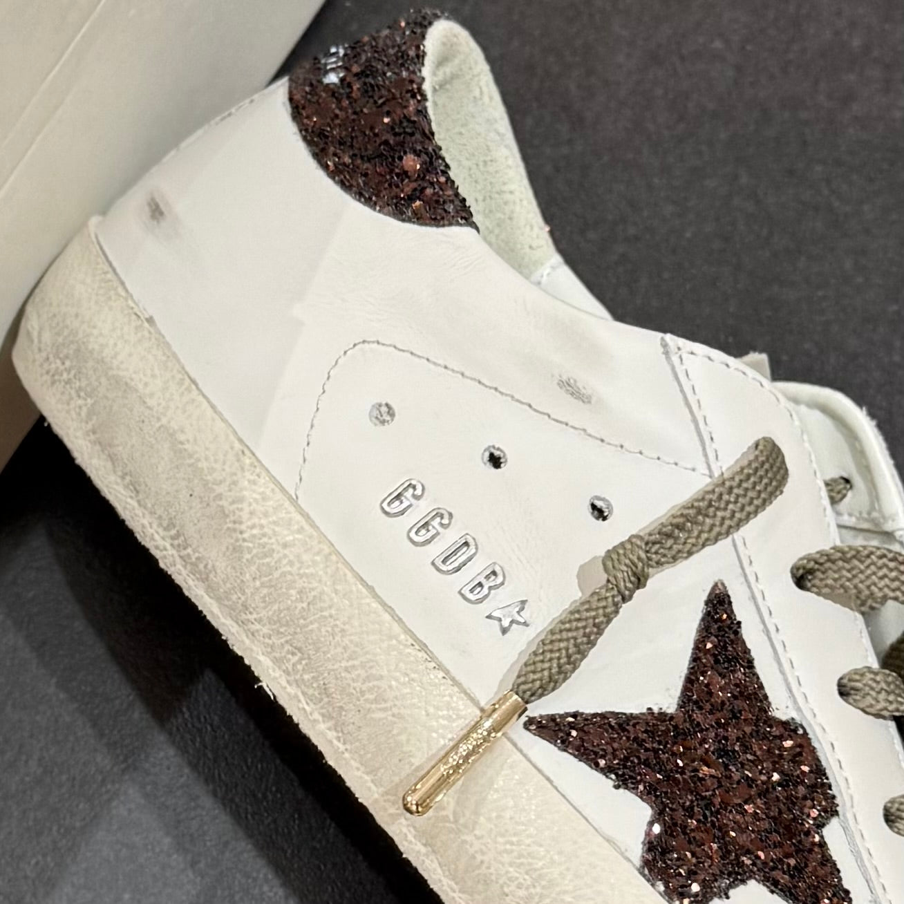 Golden Goose Super-Star - Milk Brown Glitter