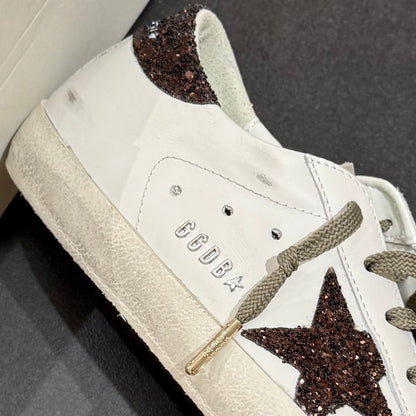 Golden Goose Super-Star - Milk Brown Glitter