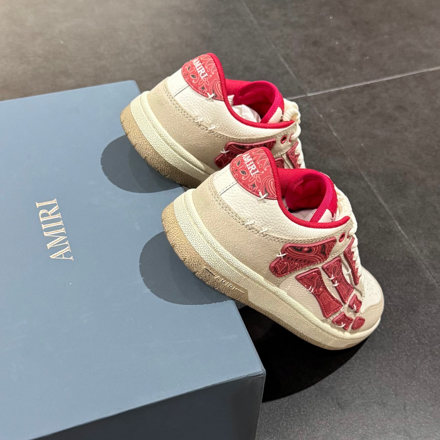 Amiri Red & White Bandana Skel Top Low