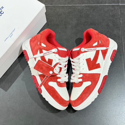 Off White Out Of Office Suede - Red & White