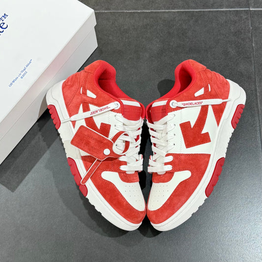 Off White Out Of Office Suede - Red & White