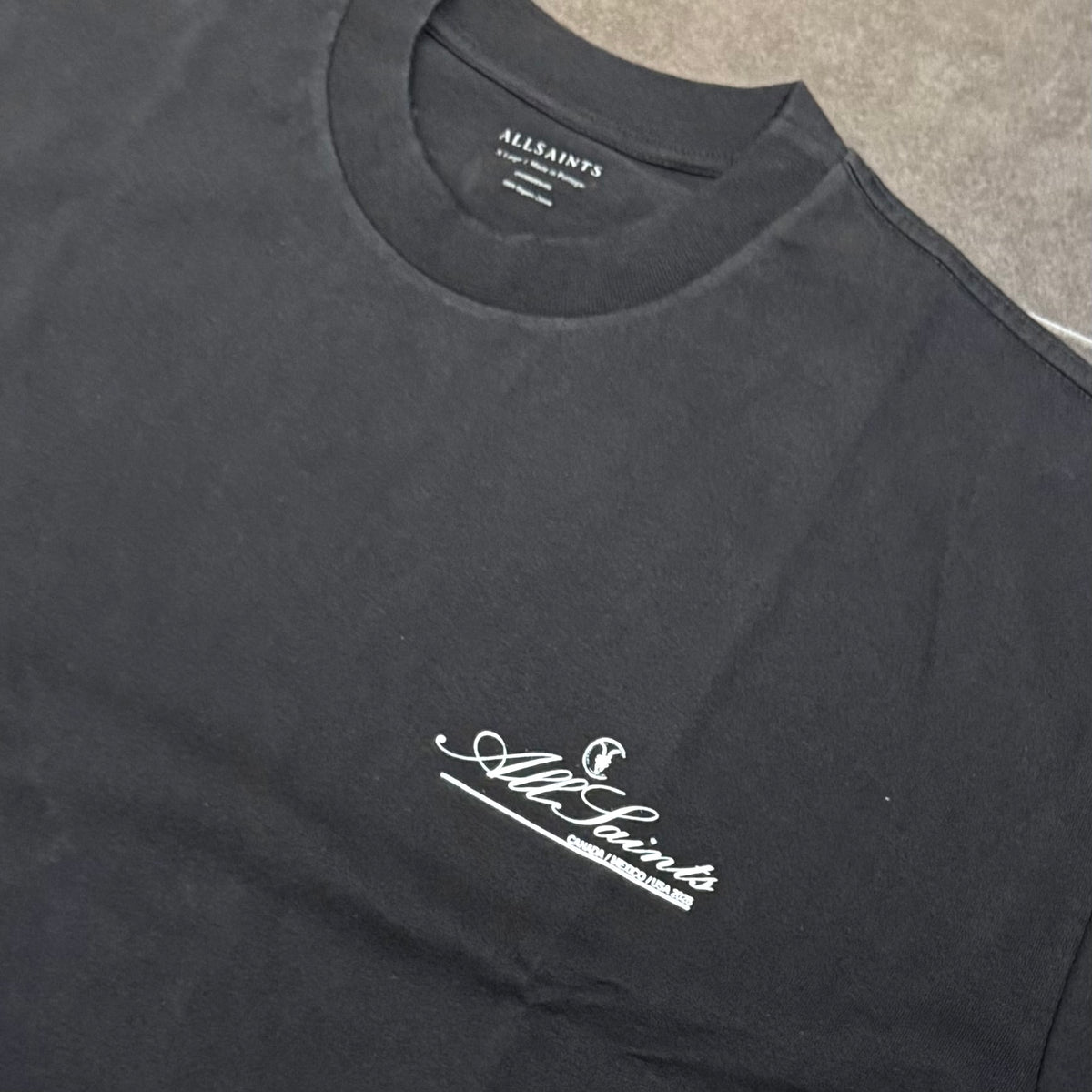 AllSaints Skullcup Football Tee - Jet Black