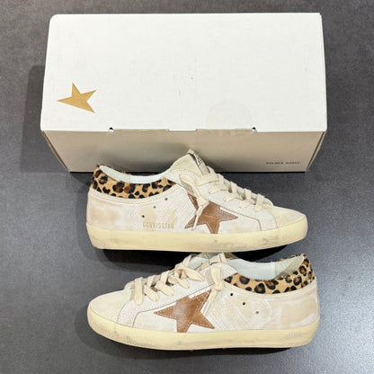 Golden Goose Super-Star - Tap Leopard Cream