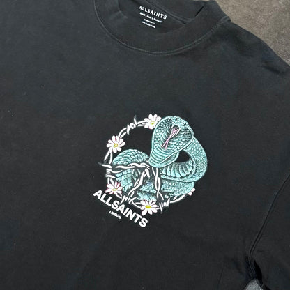 AllSaints Snakebite Tee - Washed Black