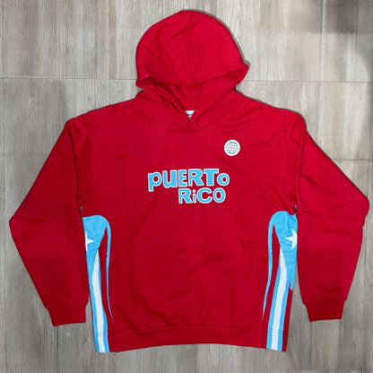 Bad Bunny Merch Puerto Rico Jersey Hoodie - Red