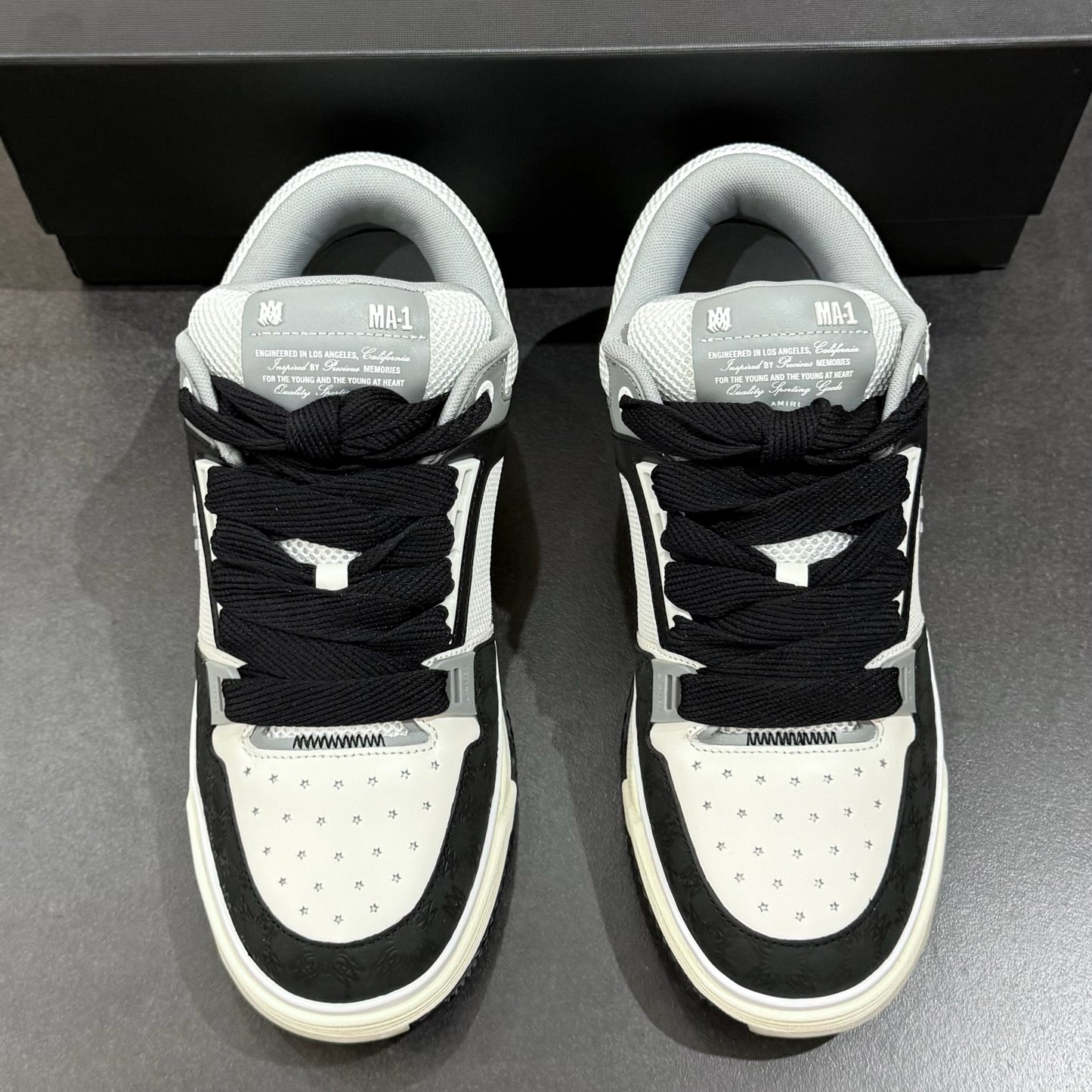 Amiri MA-1 Quad Debossed Nubuck - Black & White