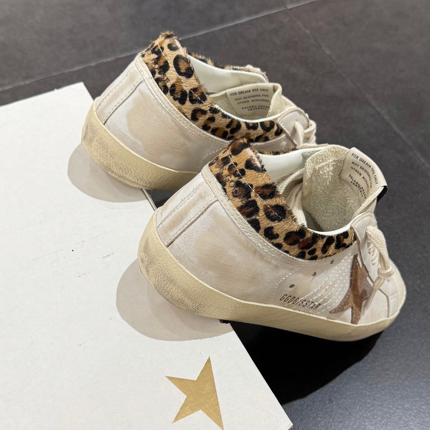 Golden Goose Super-Star - Tap Leopard Cream