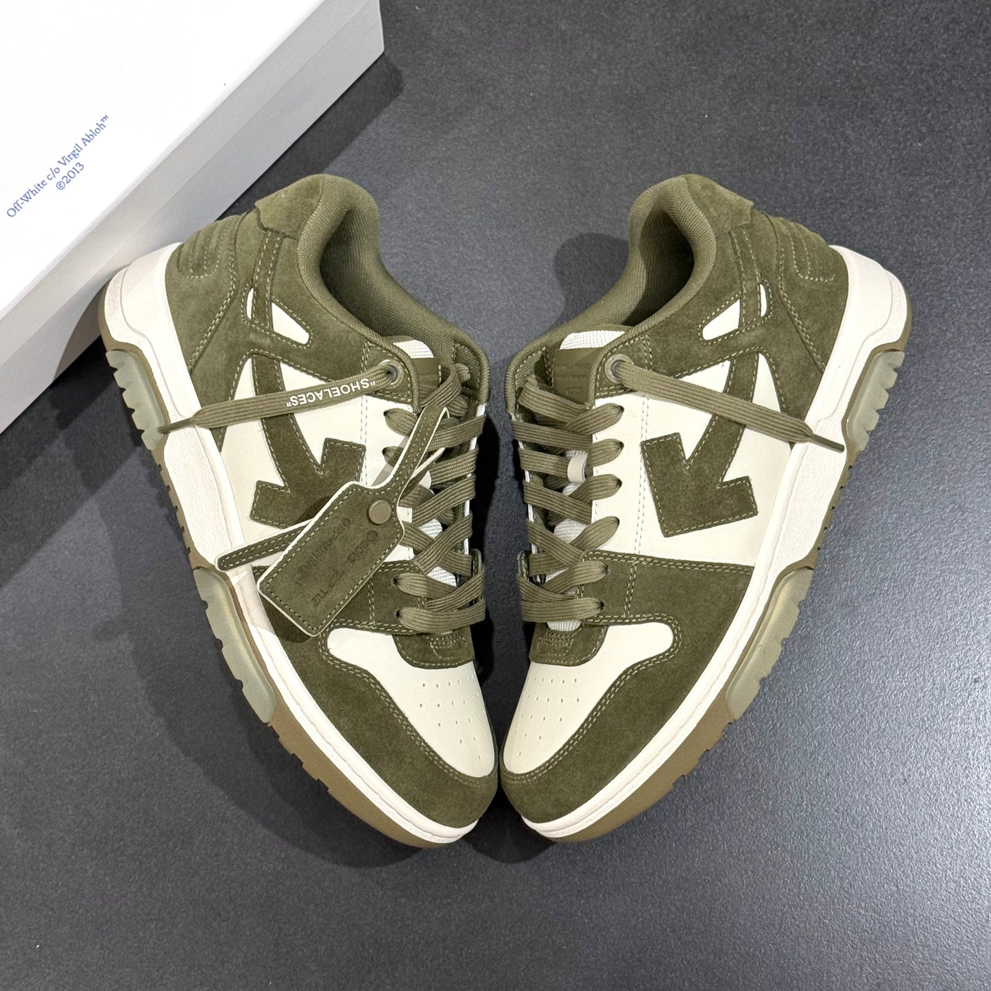 Off White Out Of Office Suede - Khaki