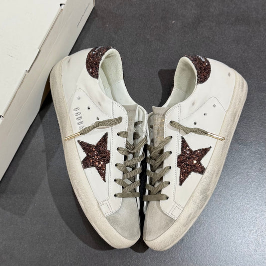 Golden Goose Super-Star - Milk Brown Glitter