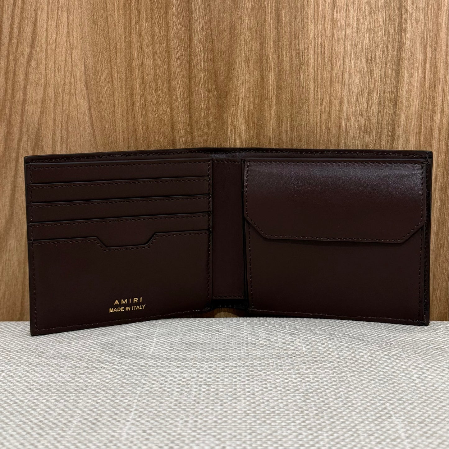 AMIRI MA Quad Leather Bifold Wallet - Brown