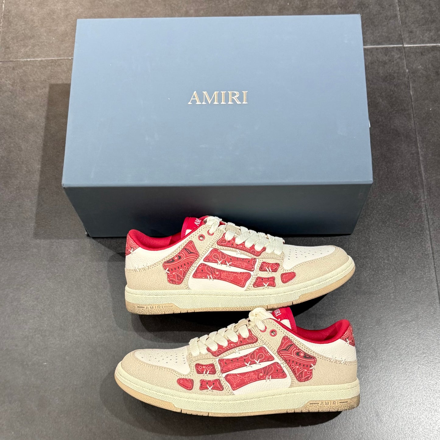 Amiri Red & White Bandana Skel Top Low