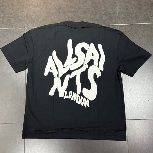 AllSaints Orlando Logo Print Tee - Washed Black