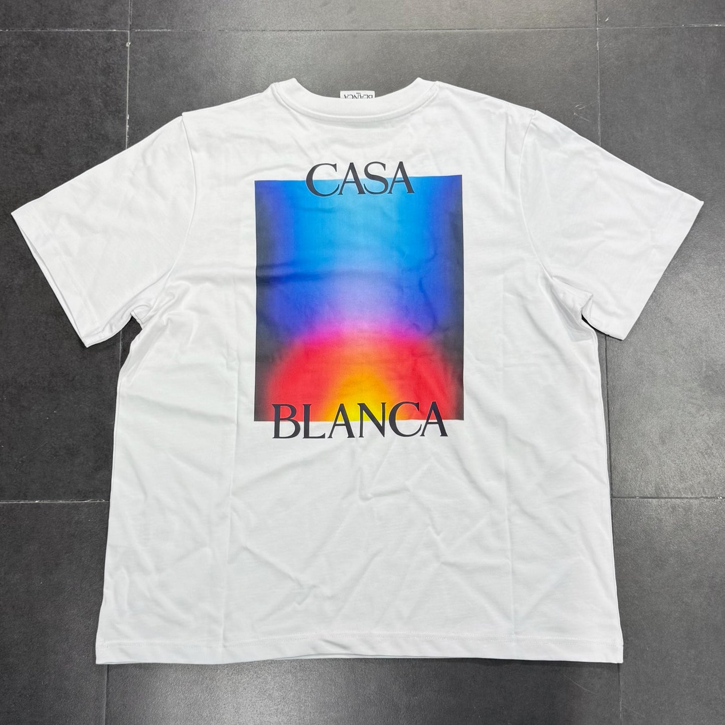 Casablanca Degradado Stacked Logo Tee - White