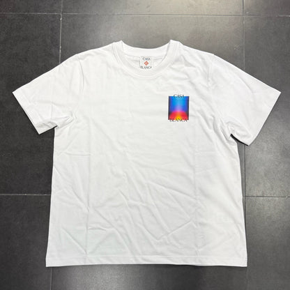 Casablanca Degradado Stacked Logo Tee - White