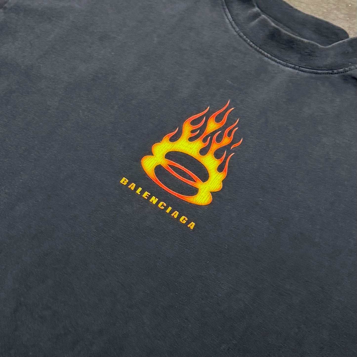 Balenciaga Oversized Tee - Washed Out Black