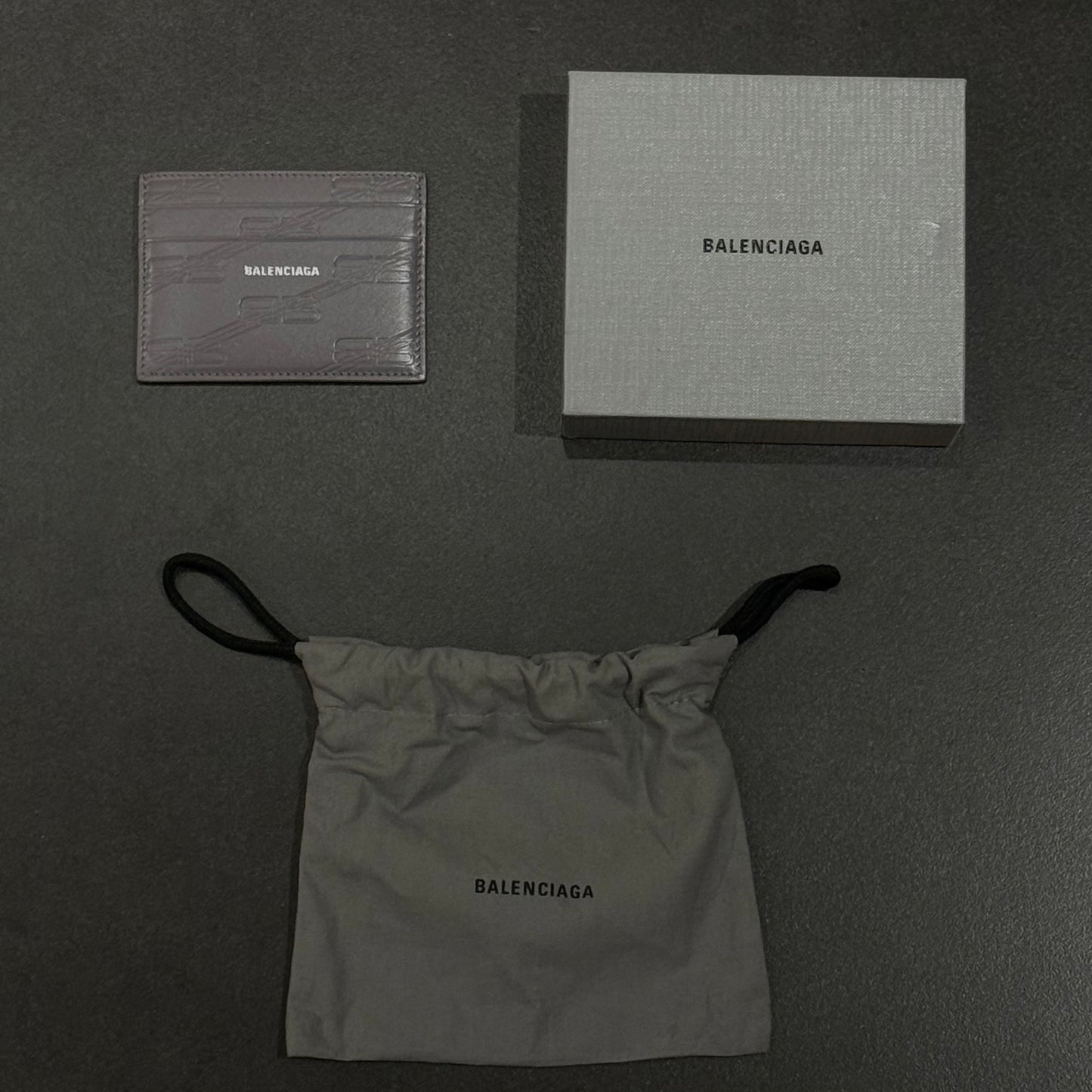 Balenciaga Monogram BB Card Holder - Grey