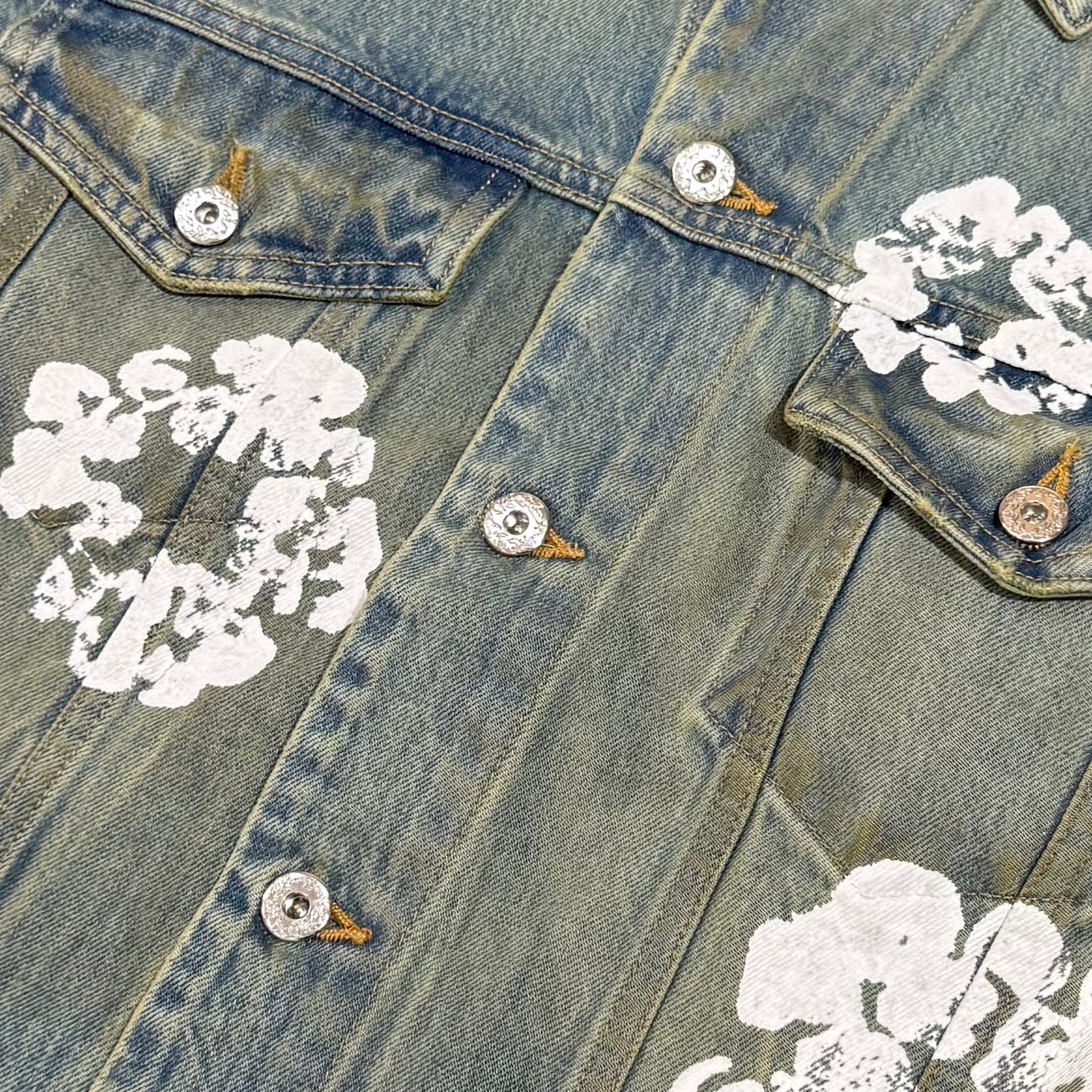 Denim Tears Cotton Wreath Denim Jacket - Dirty Wash