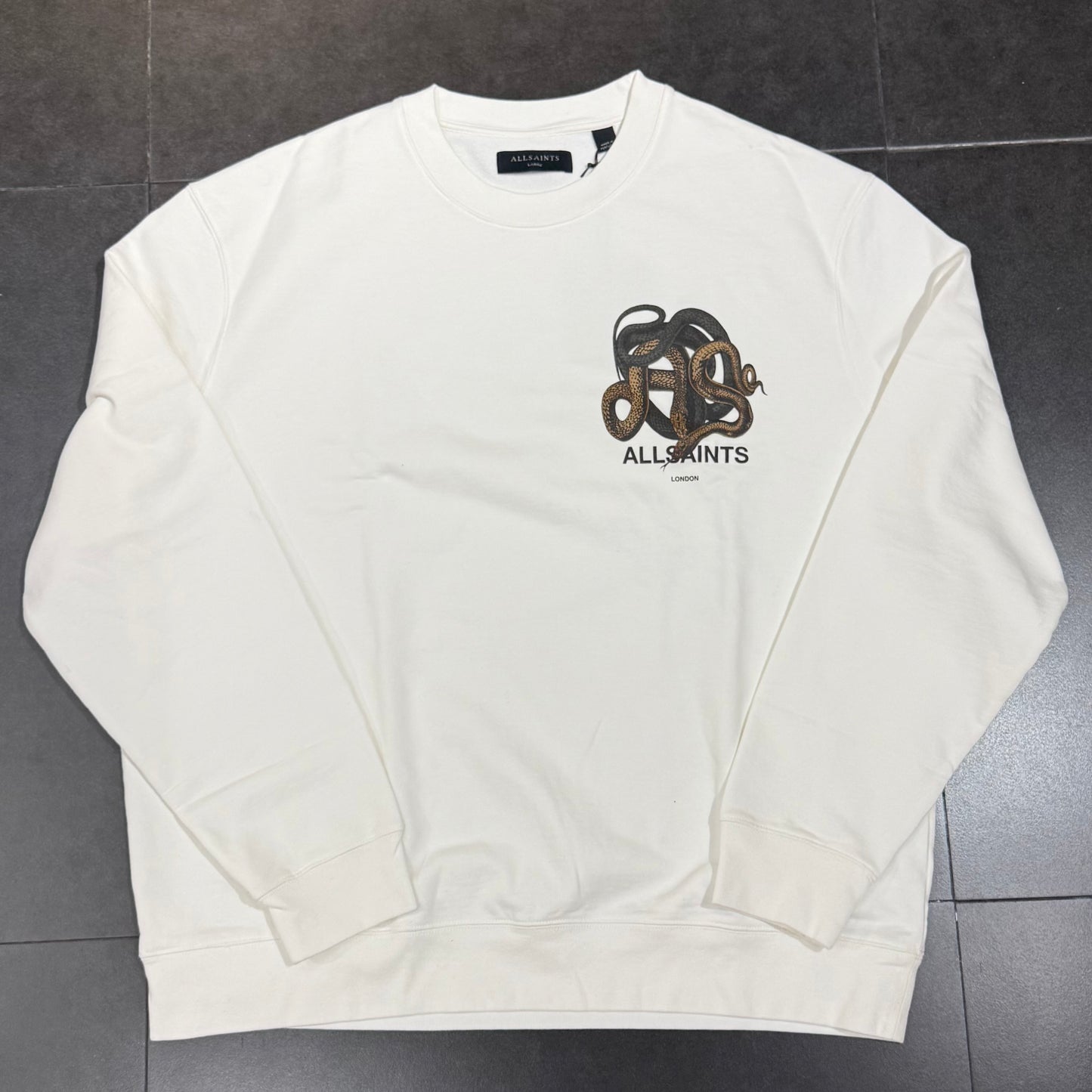 AllSaints Reticulate Crewneck - Chalk White