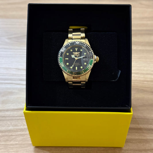 Invicta Pro Driver Watch 37.5mm - Gold  & Green & Black