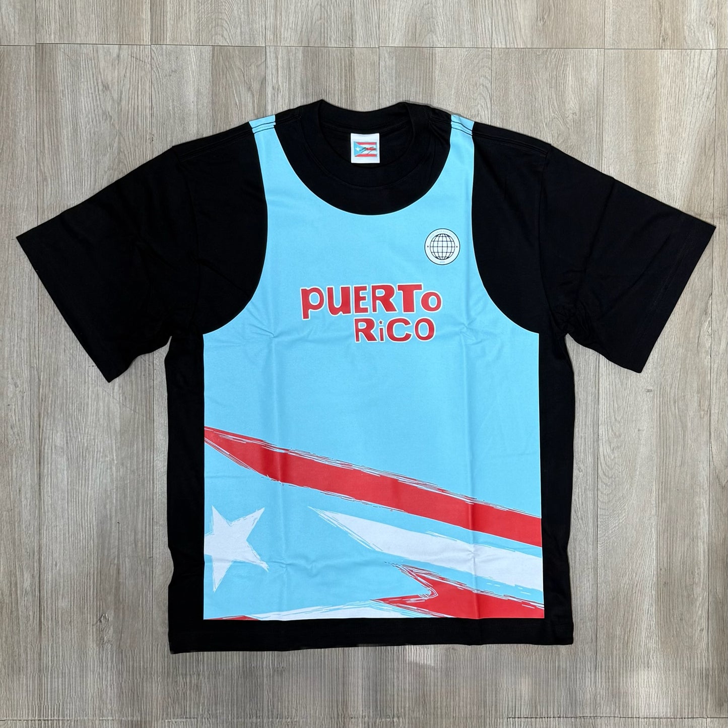Bad Bunny Merch Puerto Rico Jersey Tee - Black & Blue