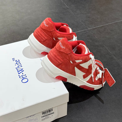 Off White Out Of Office Suede - Red & White