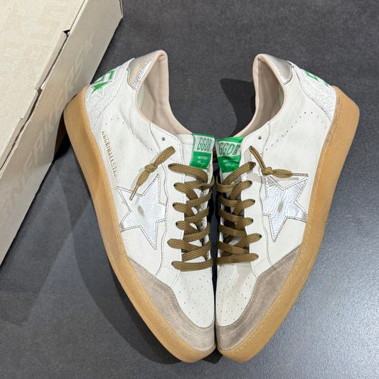 Golden Goose Ball Star - White Beige Silver
