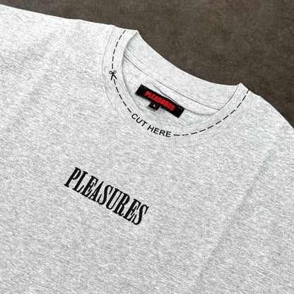 Pleasures Cut Here Heavyweight Tee - Grey