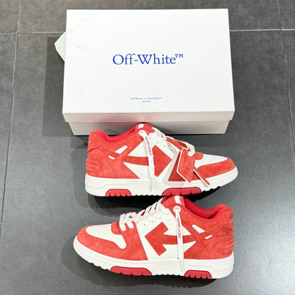 Off White Out Of Office Suede - Red & White