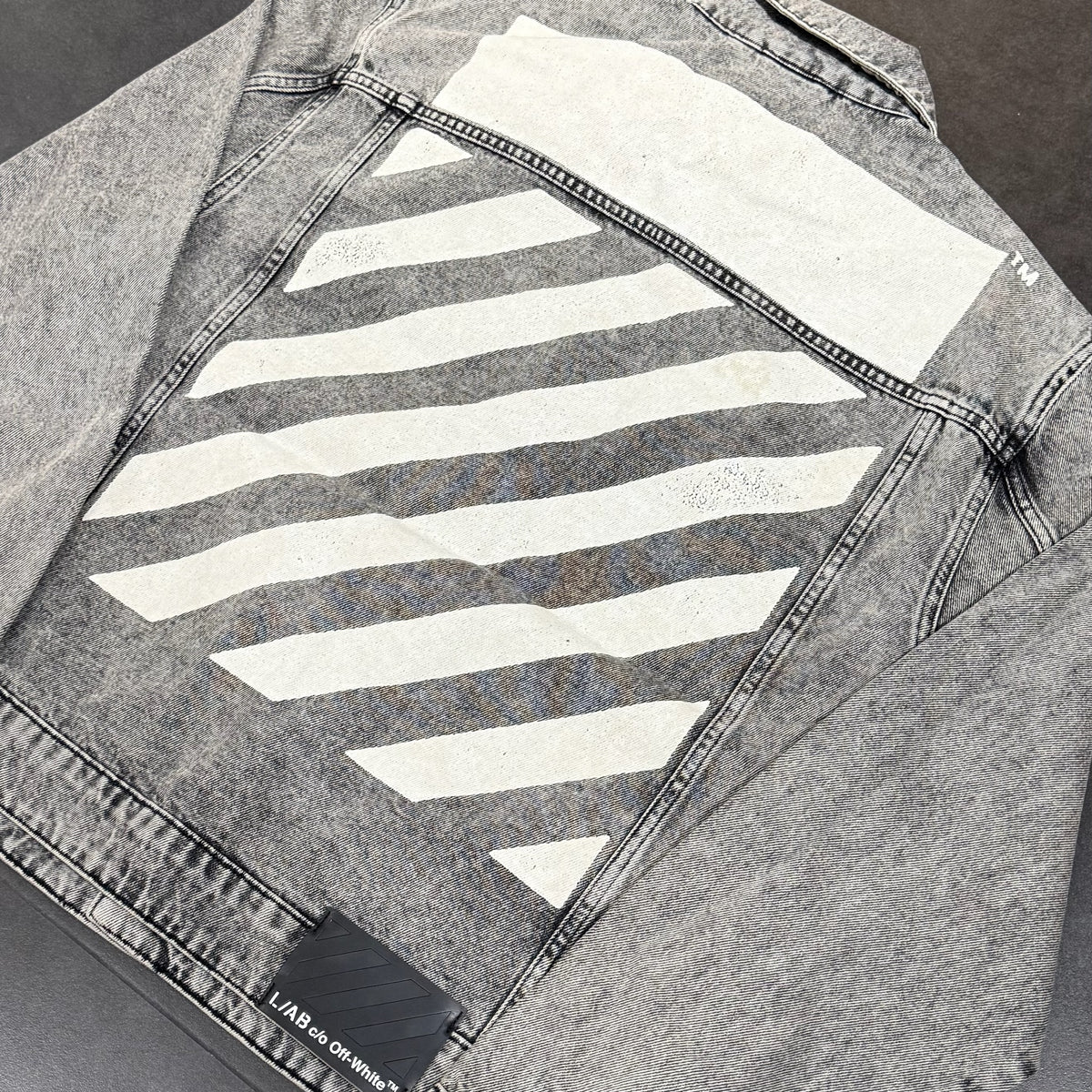 Off-White L/AB Trucker Denim Jacket - Grey