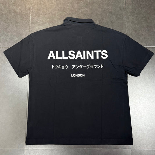 AllSaints Underground Polo Shirt - Jet Black